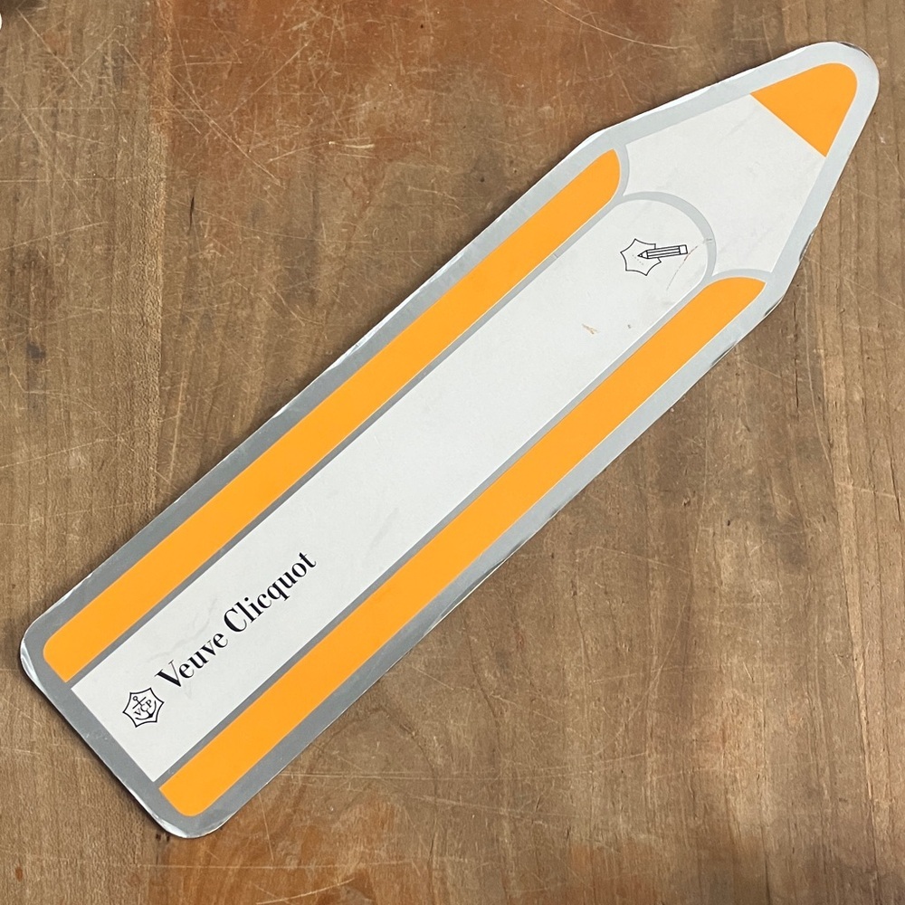 Veuve Clicquot magnet - oversize Pencil - Silver White & and Orange